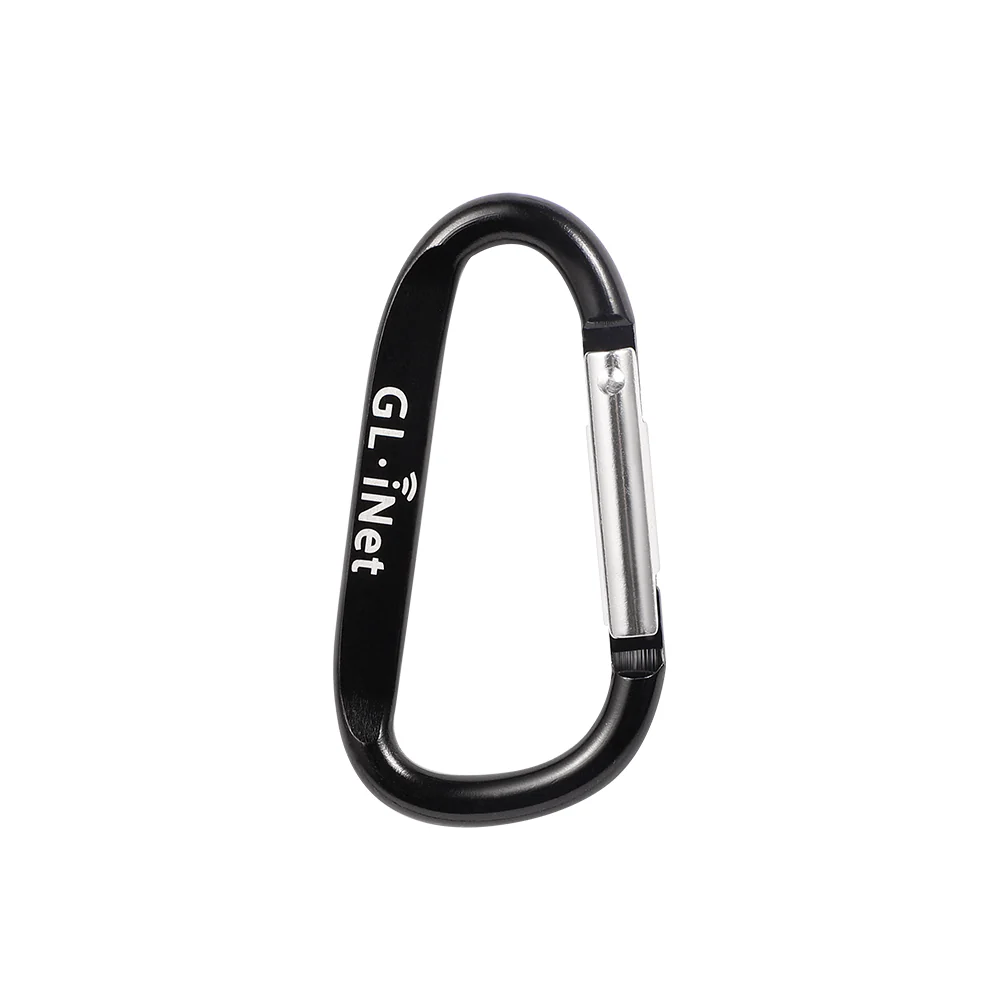 GL.iNet Carabiner Clip|Black Aluminum D Ring Shape